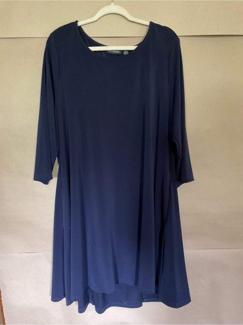 Nina Leonard Women’s Navy Swing Dress - Classic Comfortable Fit. Size 2X